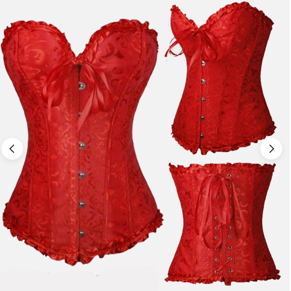 Red Bustier Lace Up Corset